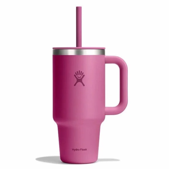 Hydro Flask Other - Hydro Flask Pink Travel Mug with Handle and Straw